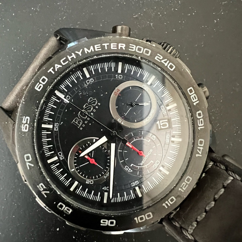 Hugo boss men watch grey leather